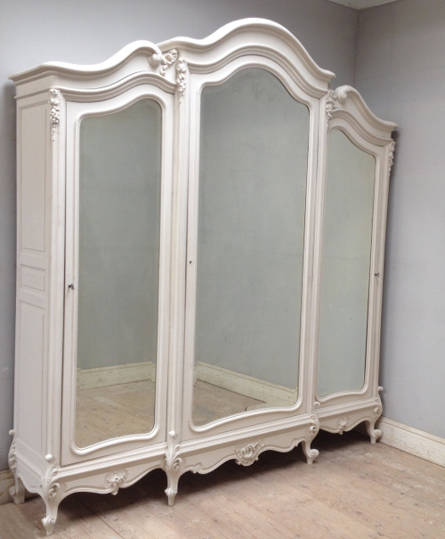 French antique triple door armoire